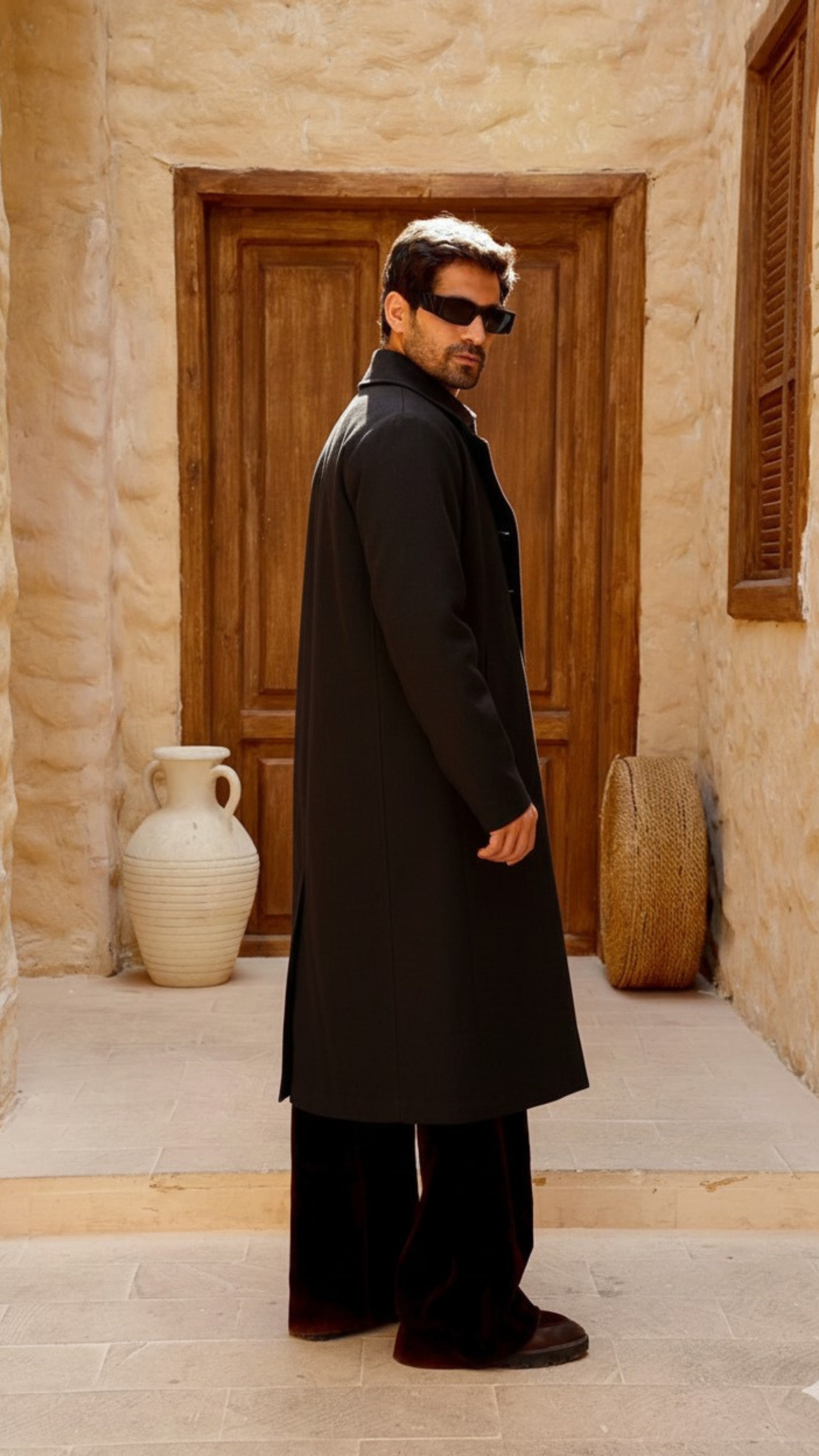 Black Longline overcoat