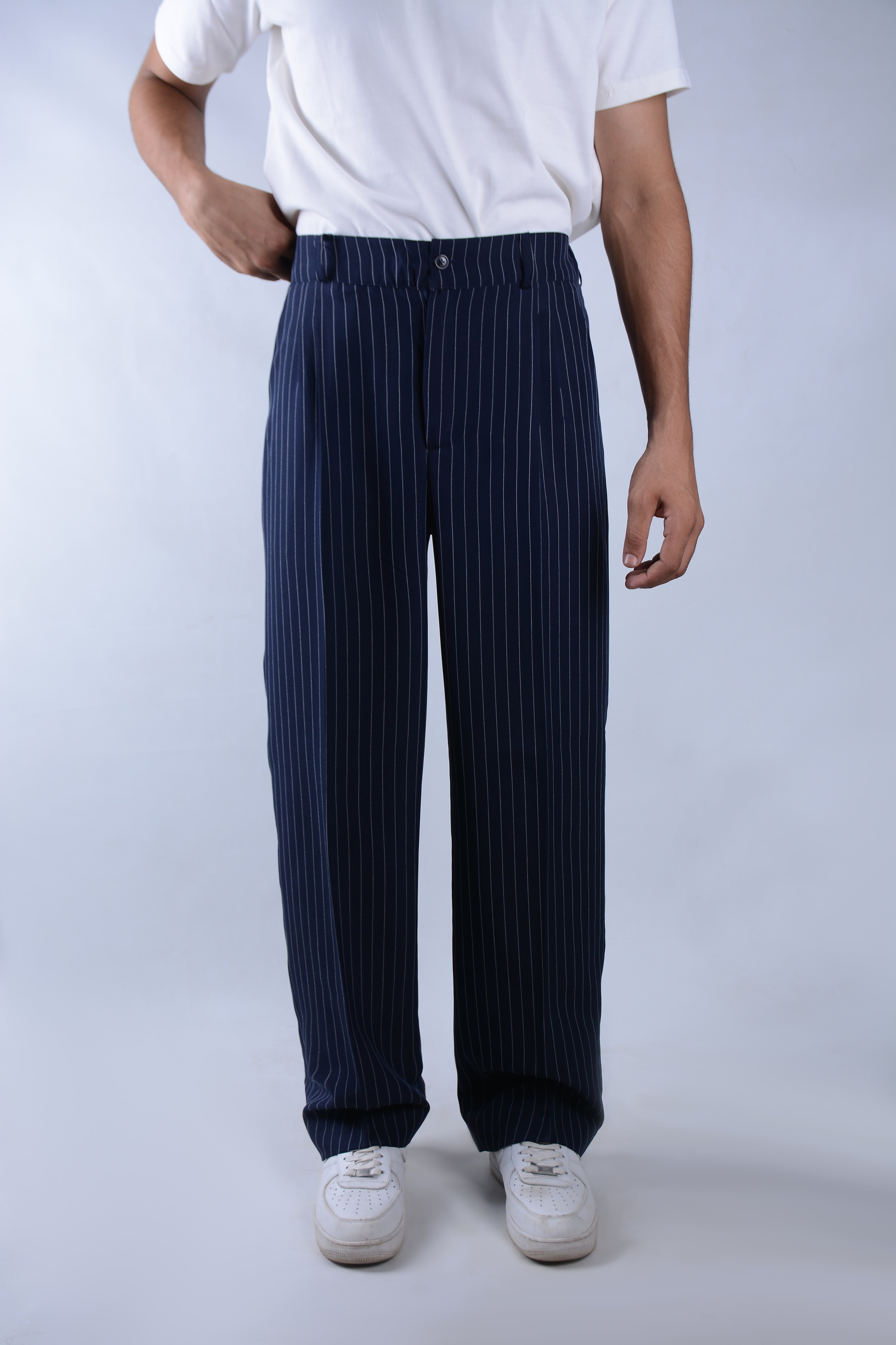 Pinstriped pants-Navy