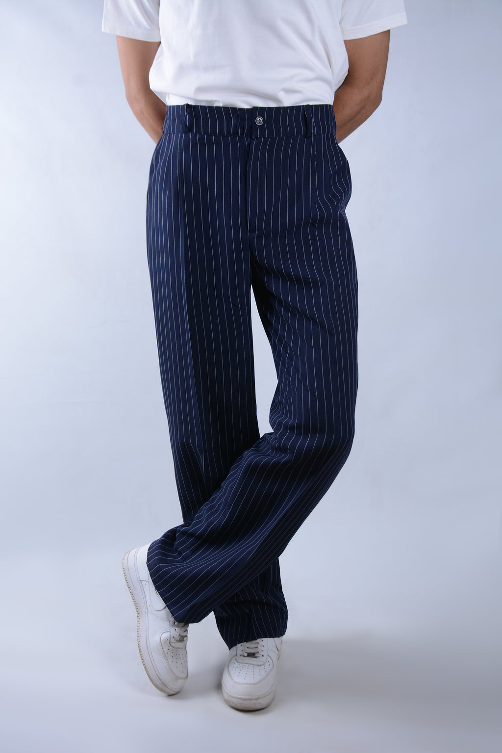 Pinstriped pants-Navy