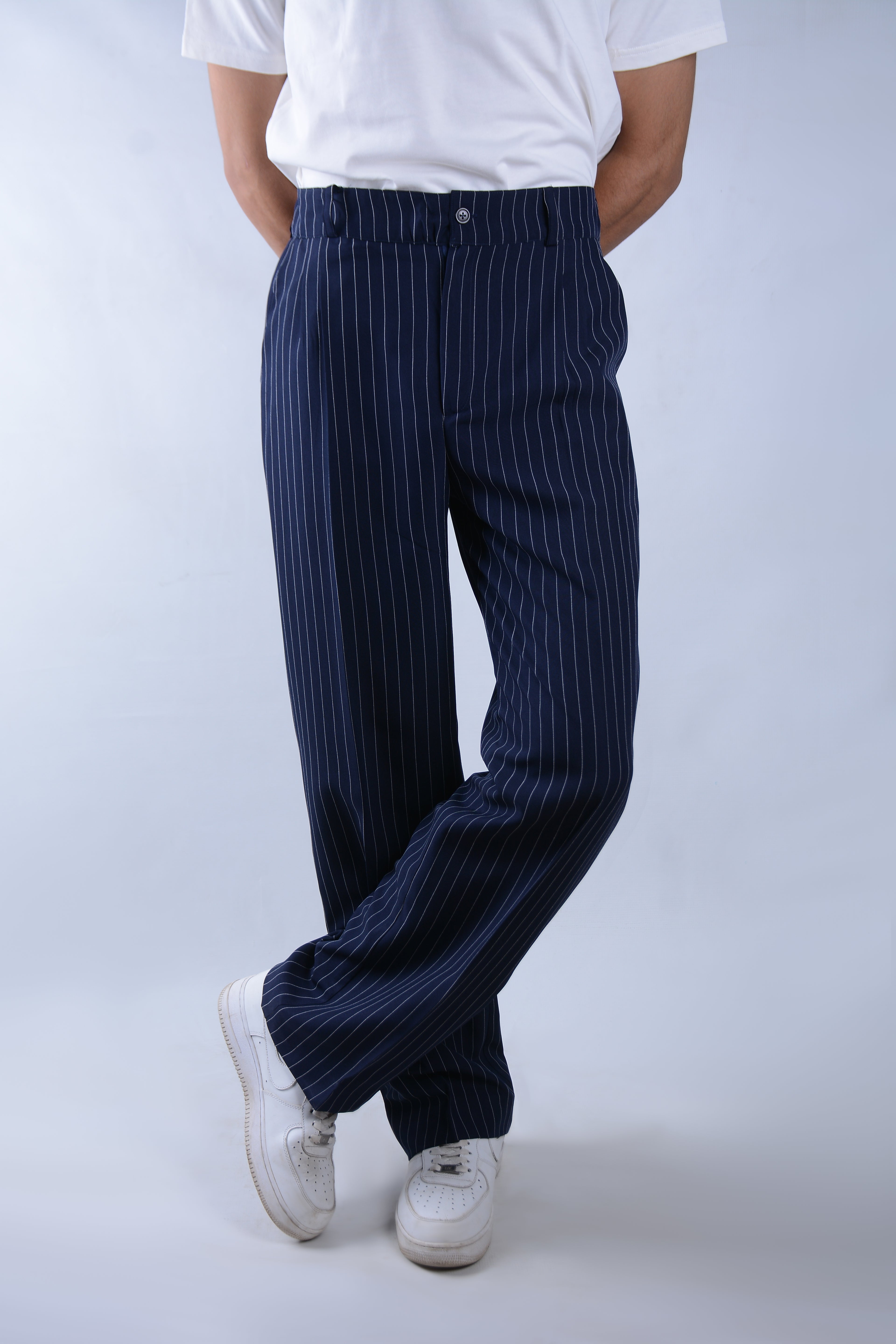 Pinstriped pants-Navy