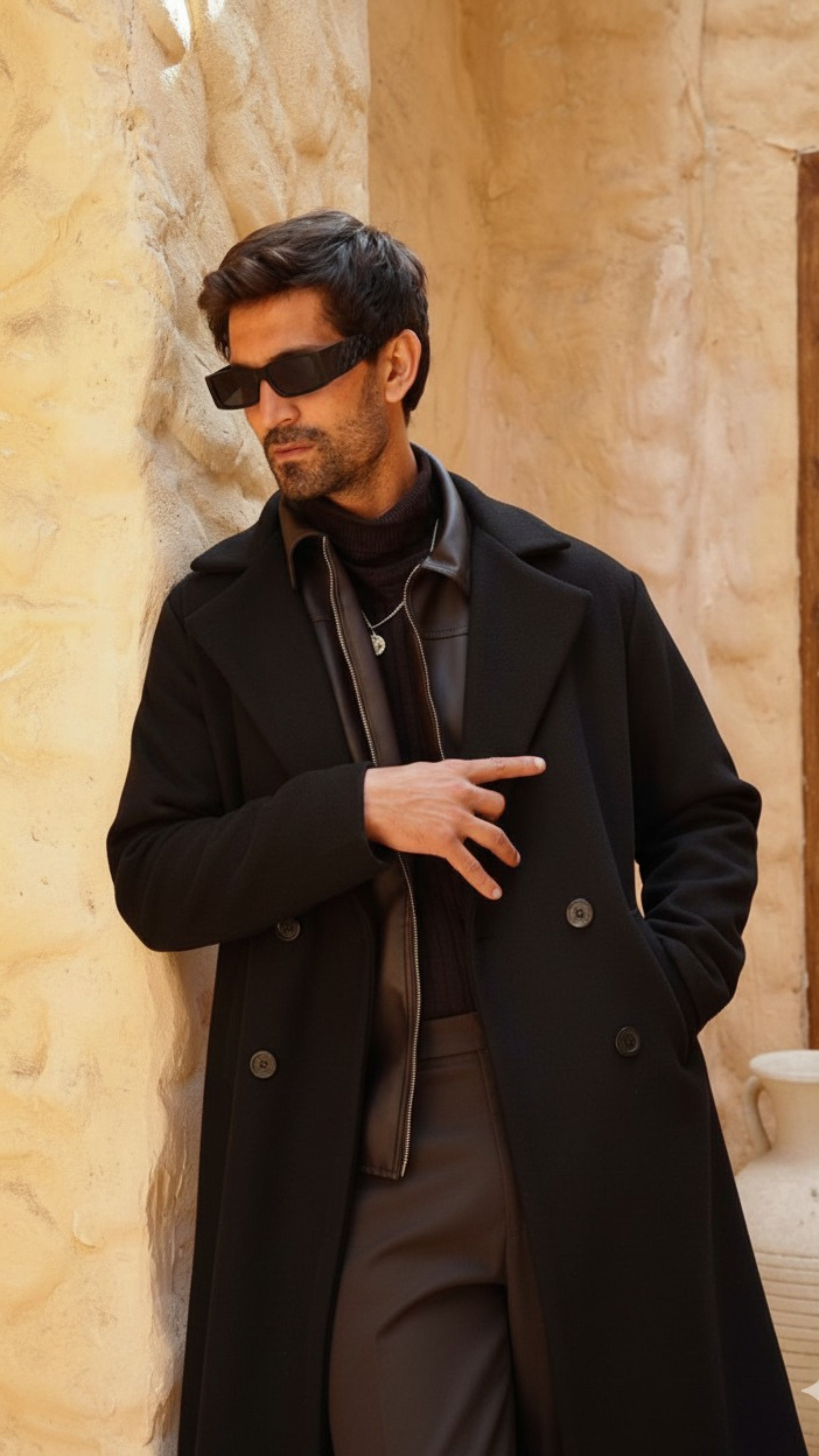 Black Longline overcoat