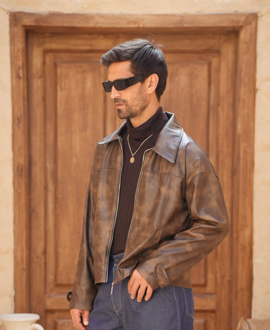 Stealth Brown Leather Jacket